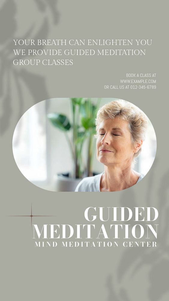 Guided meditation Instagram story template, editable design