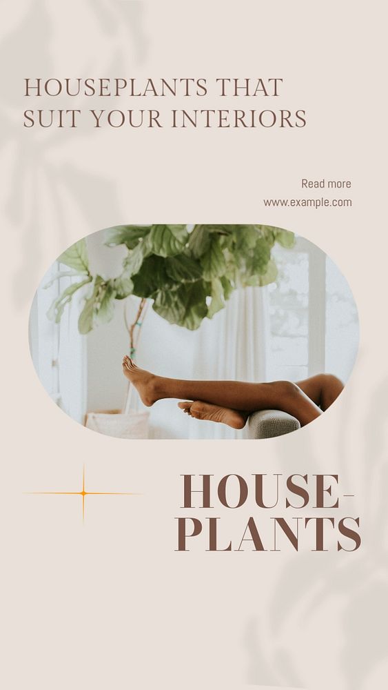 Houseplant Instagram story template, editable design