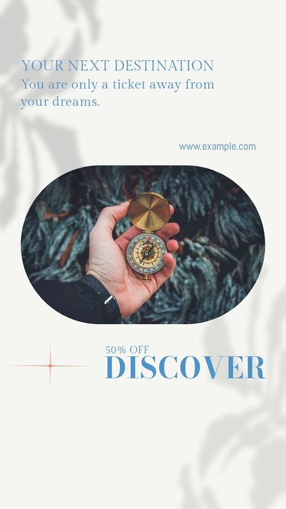 Discover and travel Instagram story template, editable design