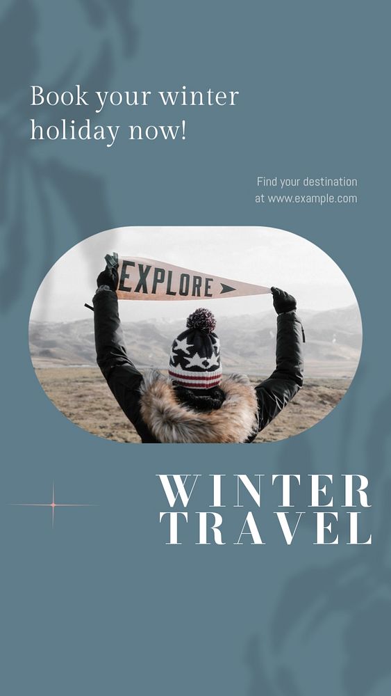 Winter travel Instagram story template, editable design