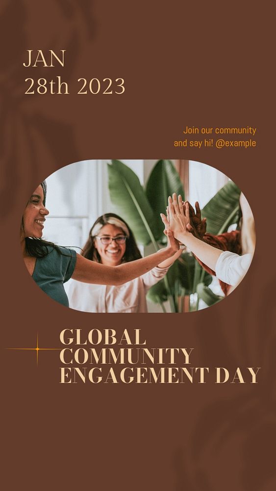 Global community engagement Instagram story template, editable design