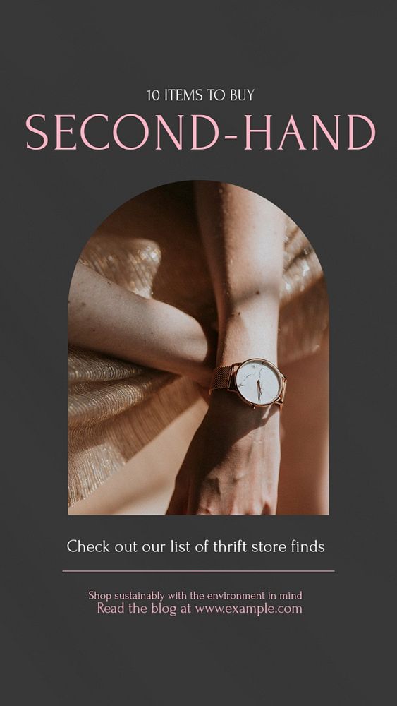 Second hand Instagram story template, editable design