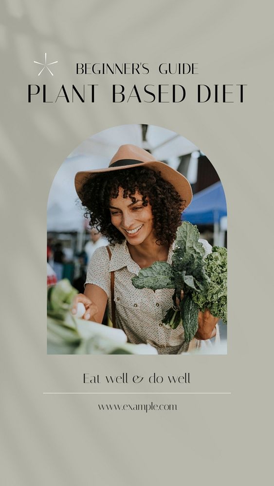 Plant based diet Instagram story template, editable design