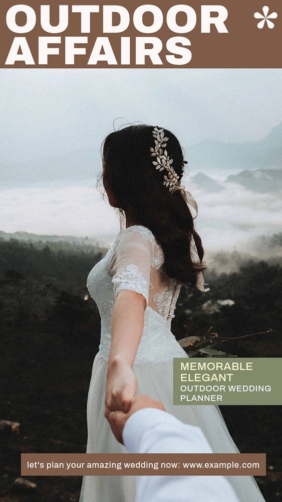 Outdoor wedding planner Instagram post template, editable design