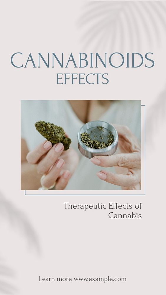 Cannabinoids effects Instagram story template, editable design