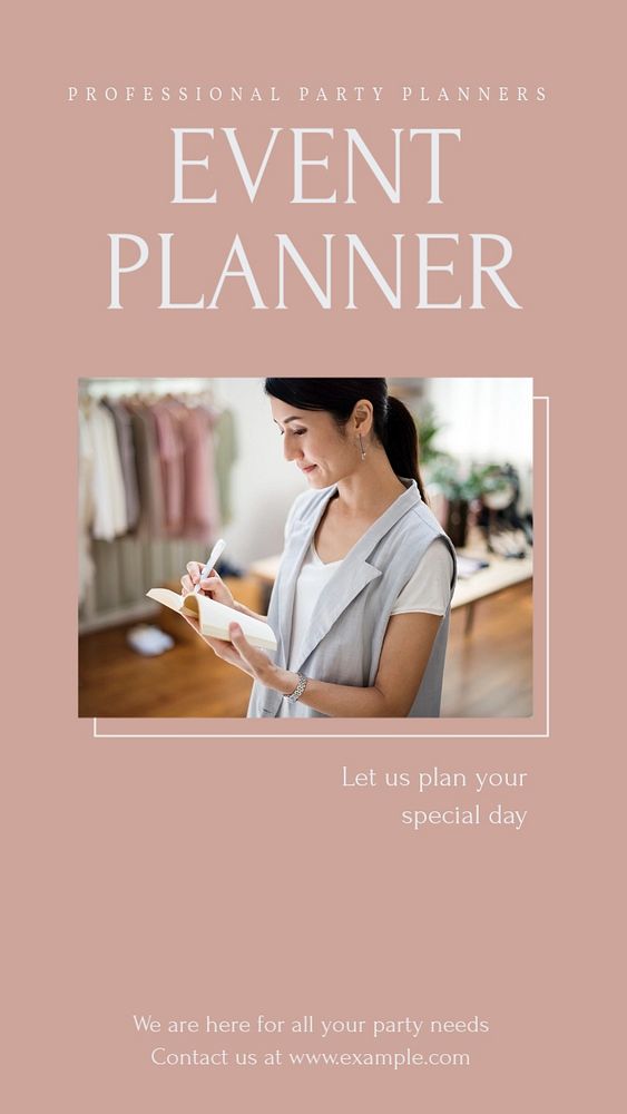 Event planner Instagram story template, editable design