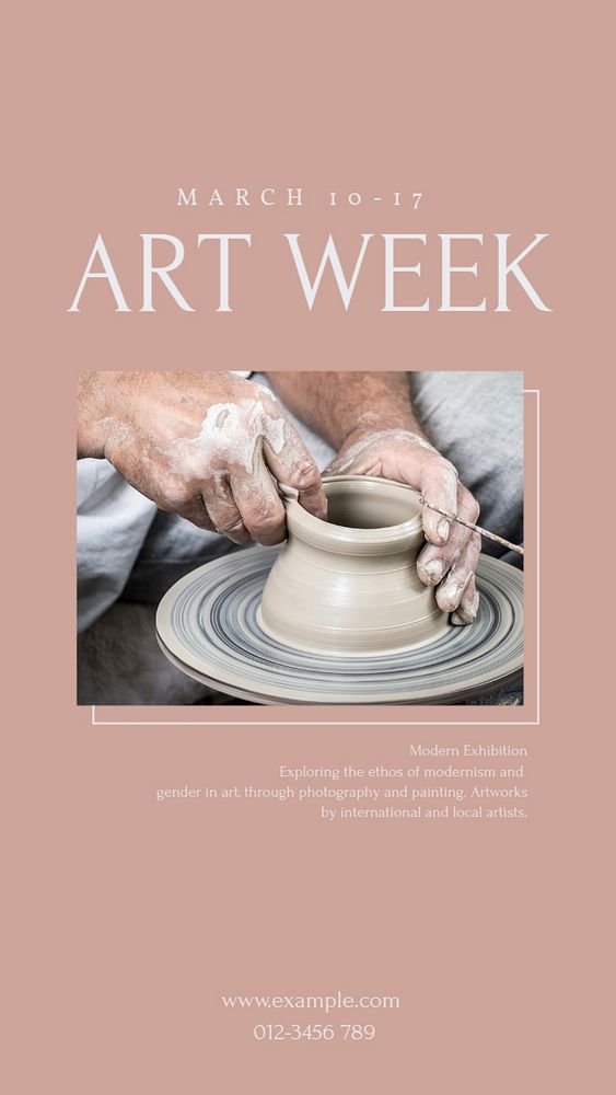 Art week Instagram story template, editable design