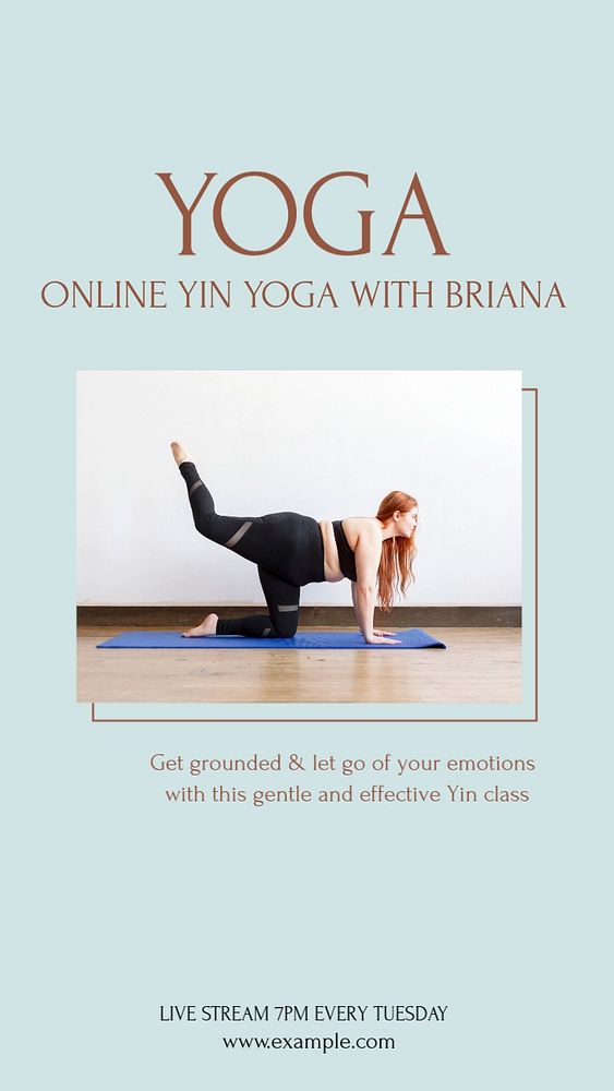 Online yoga class Instagram story template, editable design