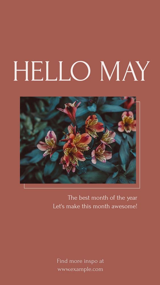 Hello May Instagram story template, editable design