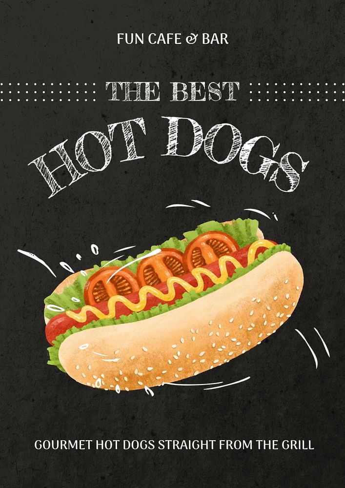 Hot dog customizable poster template