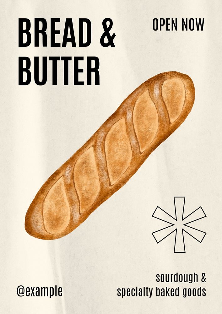 French baguette customizable poster template