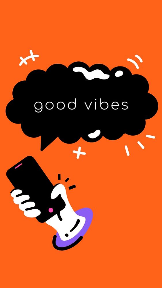 Good vibes Facebook story template, editable design