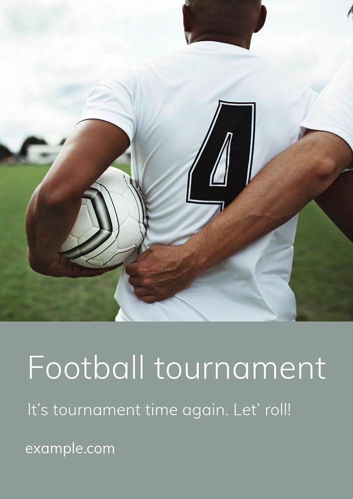 Football tournament poster template, sport editable design