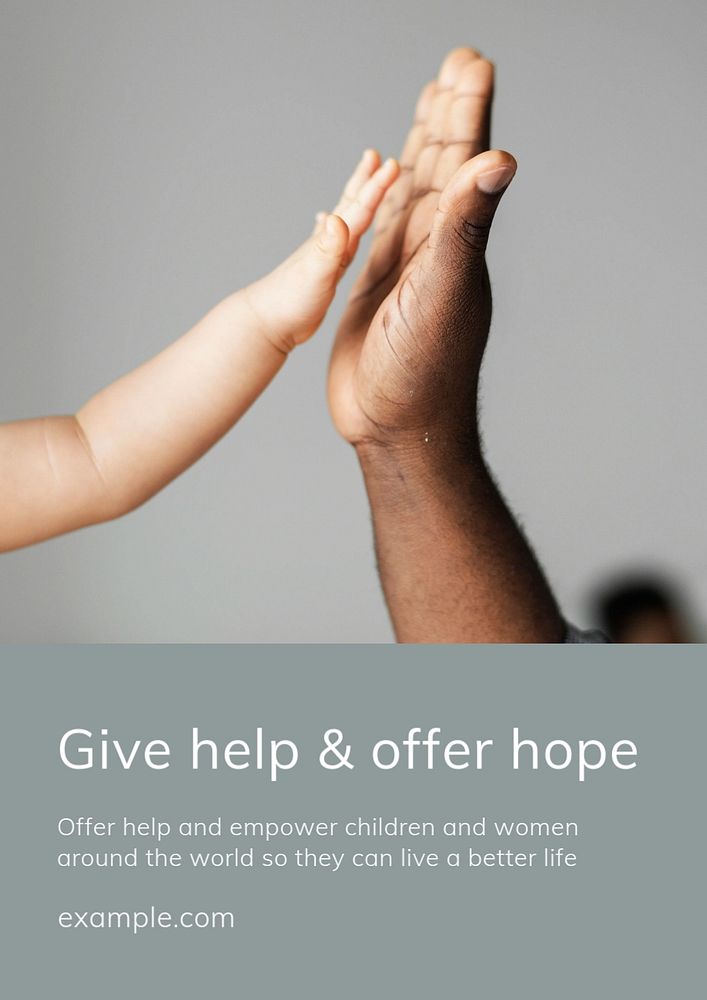 Help children poster template, editable design