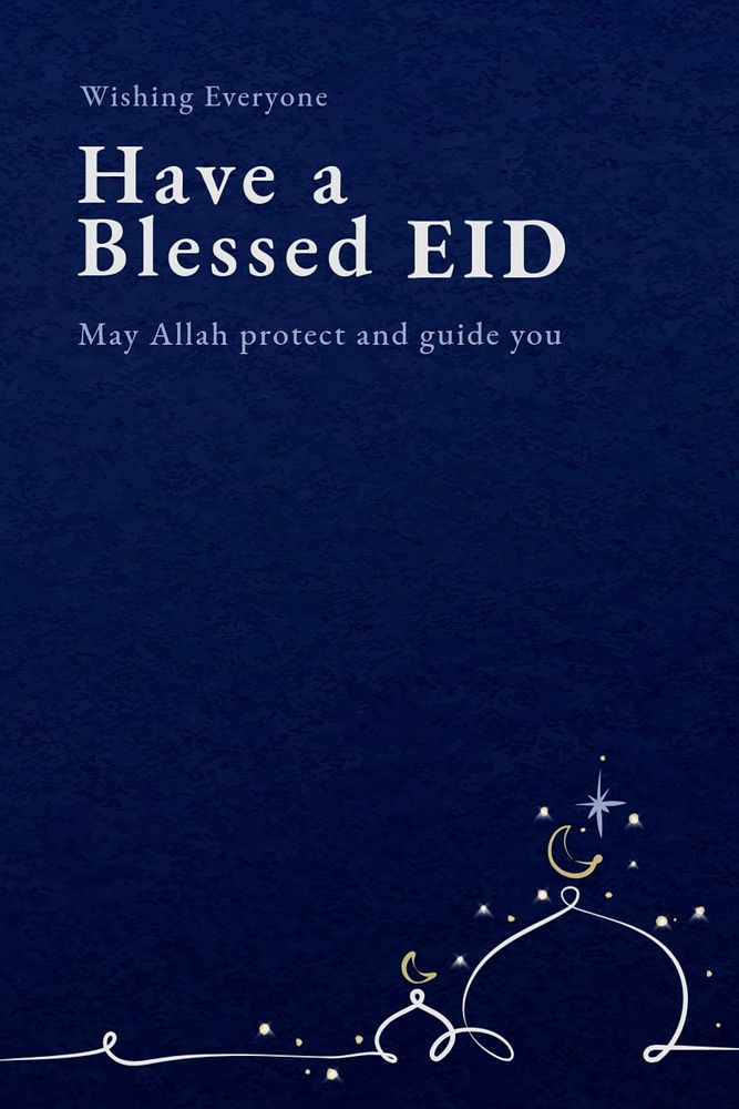 Blessed Eid template, editable Pinterest pin