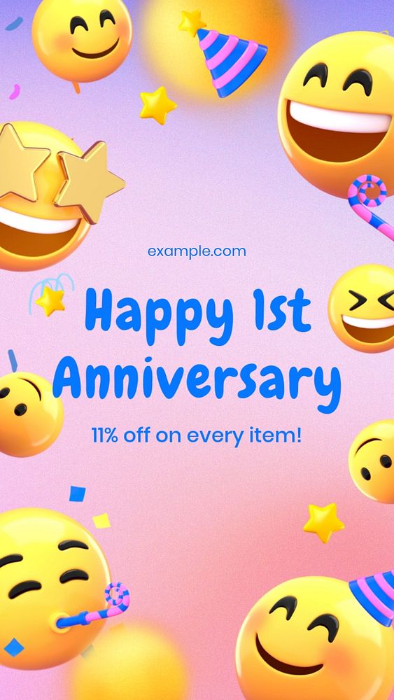 Happy anniversary Instagram story template, editable design