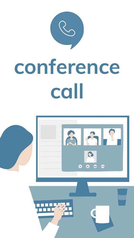 Conference call Instagram story template, editable design