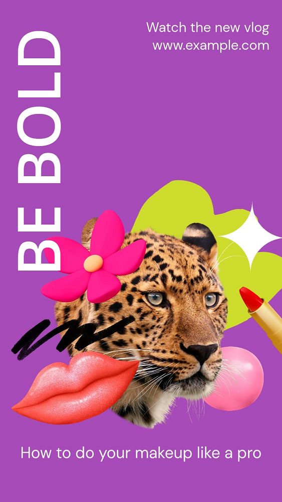 Makeup artist hiring Instagram story template, editable text and funky design
