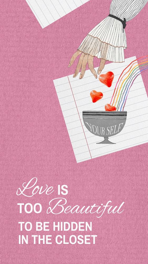 LGBTQ love Instagram story template, editable design