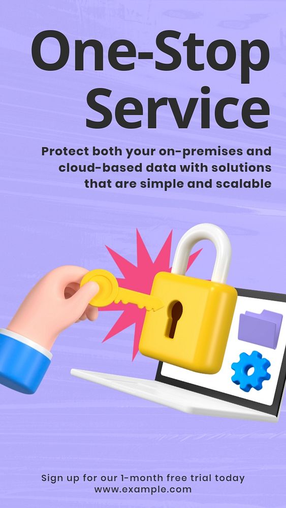 Data security service Instagram story template, editable design & text