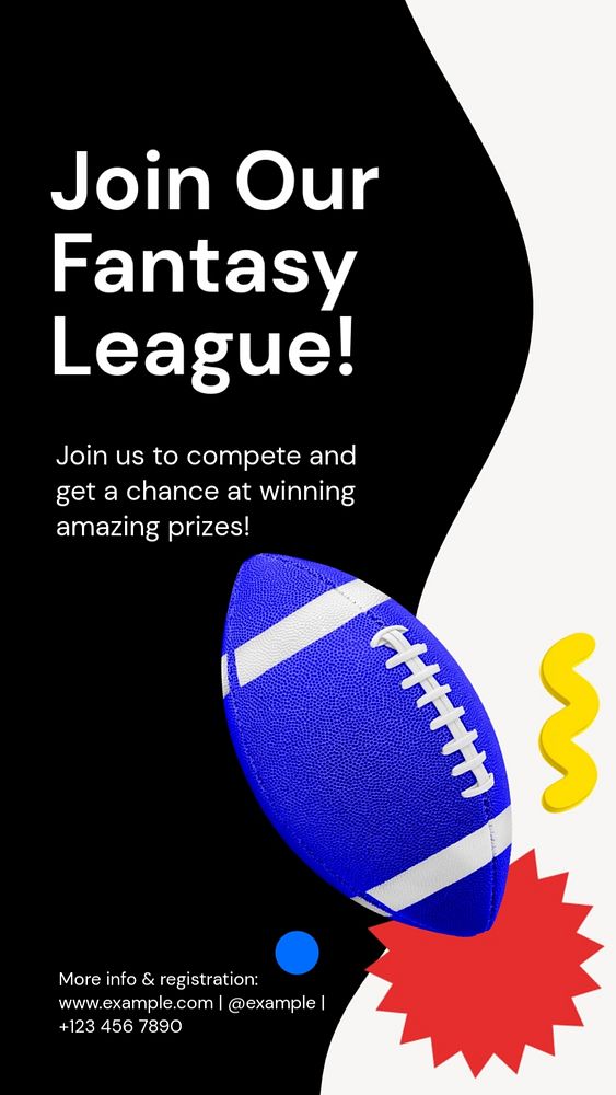 Join our league Instagram story template, editable text and funky design