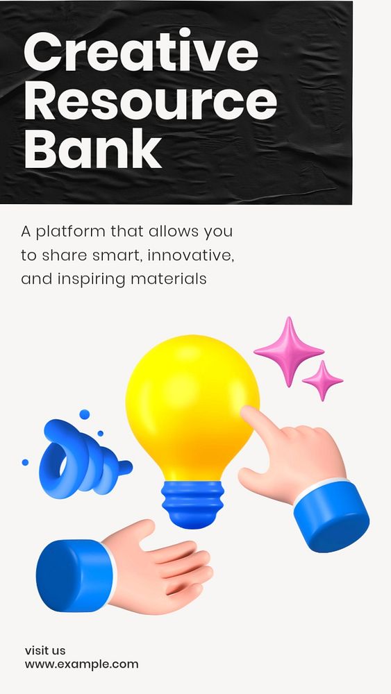 Creative resource bank Instagram story template, editable design & text