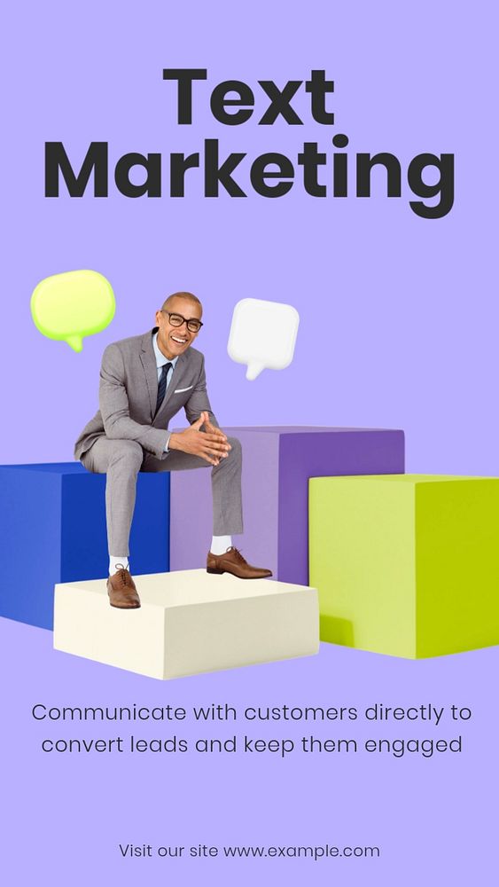 Text marketing business Instagram story template, editable design & text