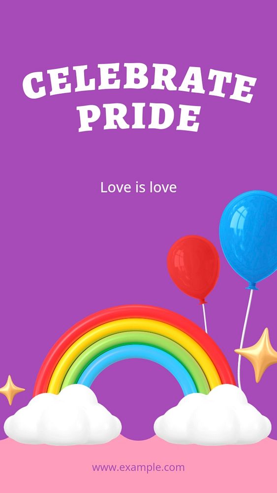 Pride month Instagram story template, editable text and funky design