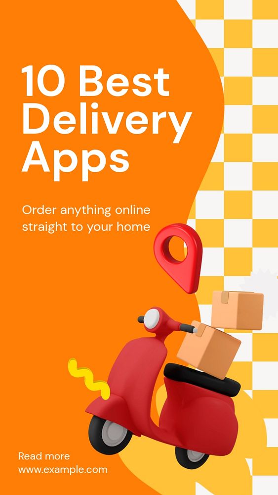 Delivery apps Instagram story template, editable text and funky design