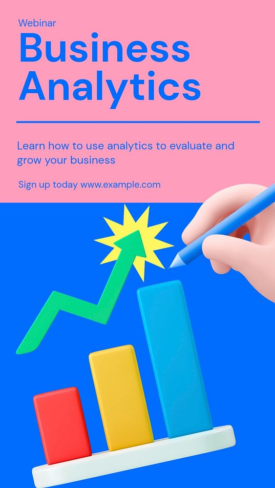 Business analytics Instagram story template, editable text and funky design