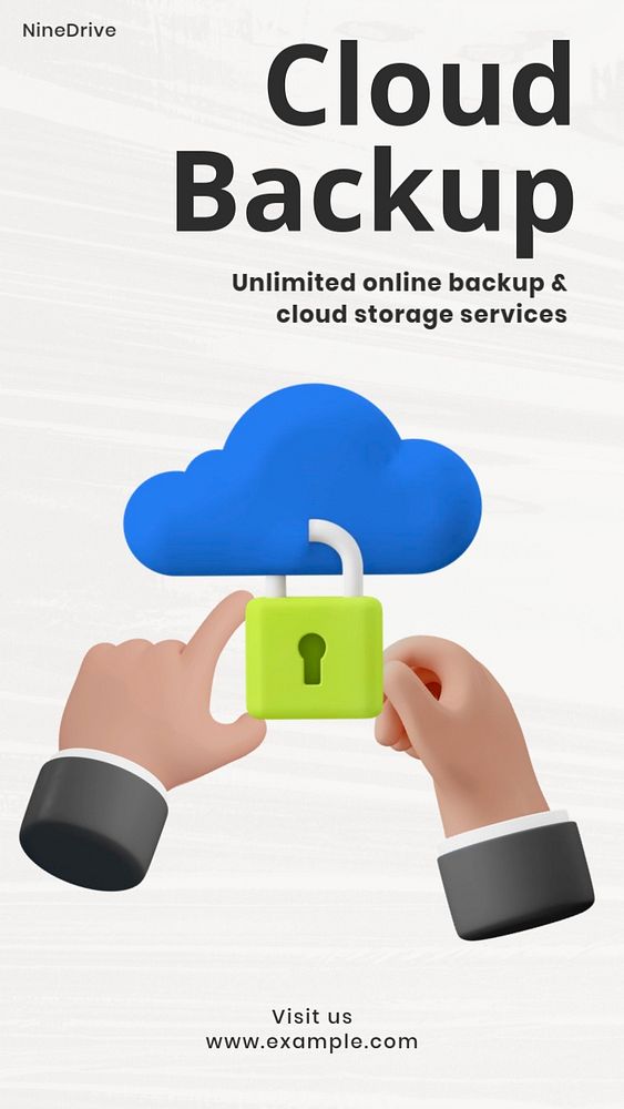 Cloud backup Instagram story template, editable design & text
