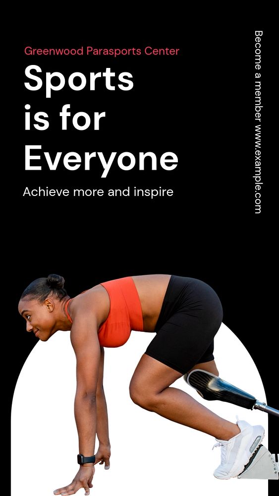 Inclusive sports Instagram story template, editable text and funky design