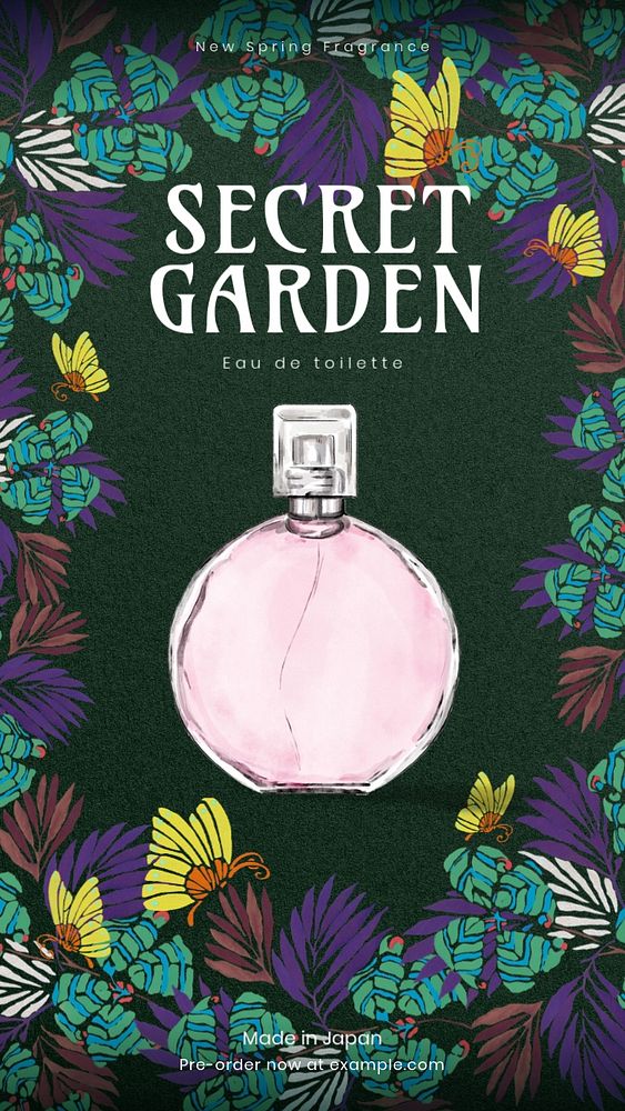 Perfume shop Facebook story template, editable E.A. Séguy’s famous artwork, remixed by rawpixel