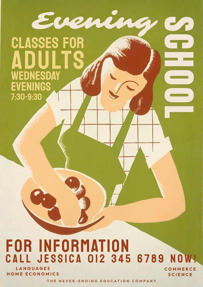 Cooking school poster template, editable vintage design  remastered and made editable by rawpixel