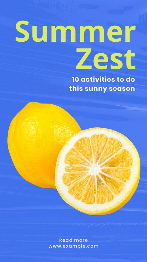 Zest for life Instagram story template, editable design & text
