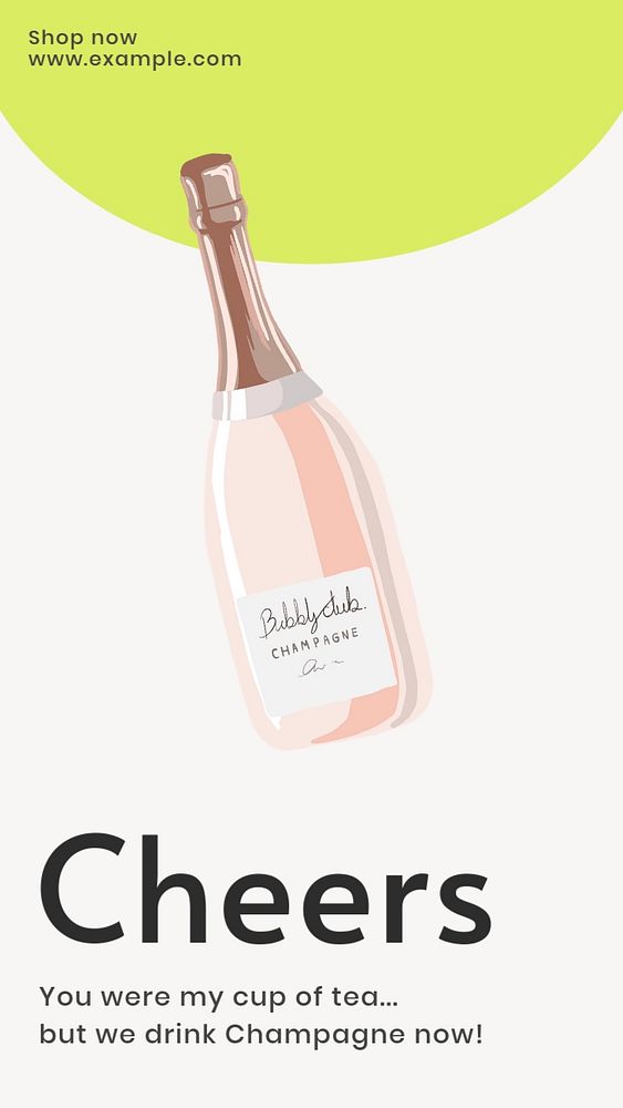 Bottle of Bubbles Instagram story template, editable design & text