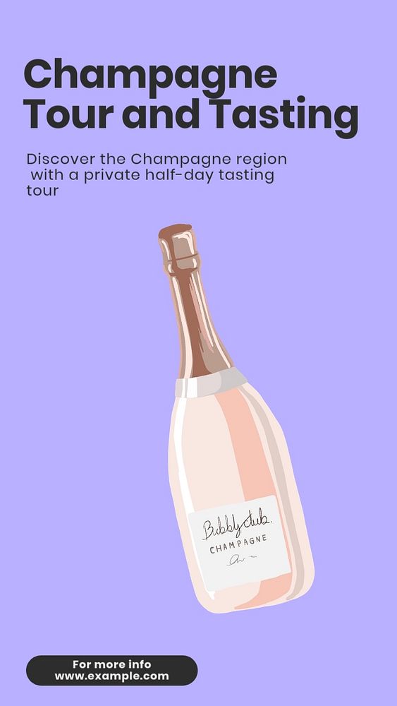 Champagne tasting tour Instagram story template, editable design & text