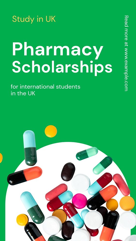 Pharmacy scholarship Instagram story template, editable text and funky design