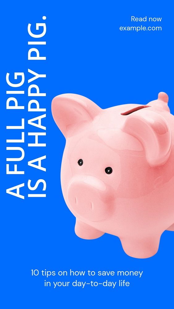 Saving money tips Instagram story template, editable text and funky design