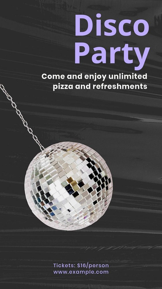 Disco party Instagram story template, editable design & text