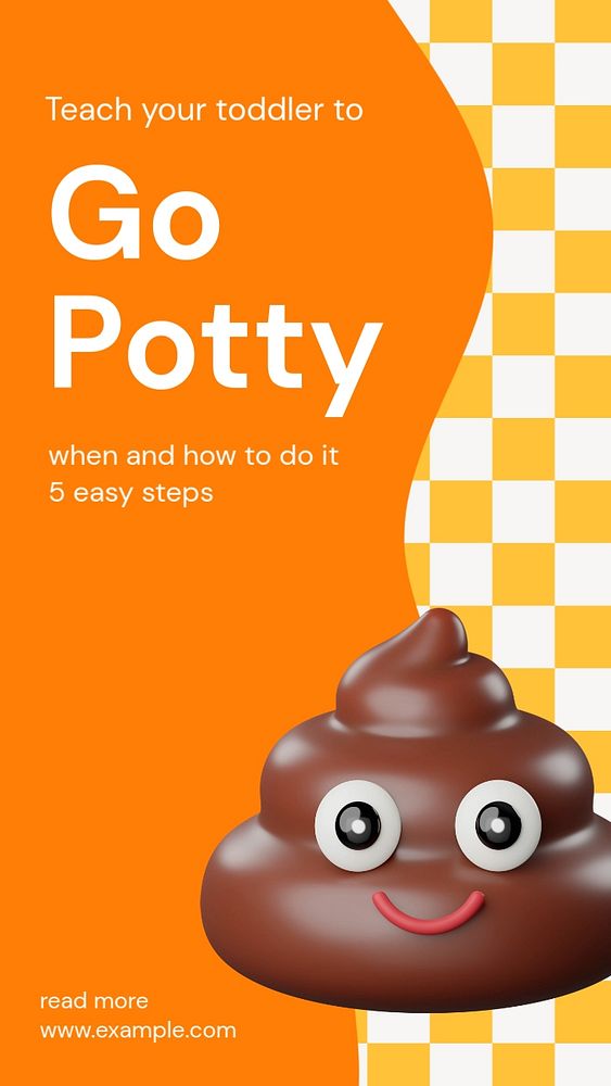 Potty training Instagram story template, editable text and funky design