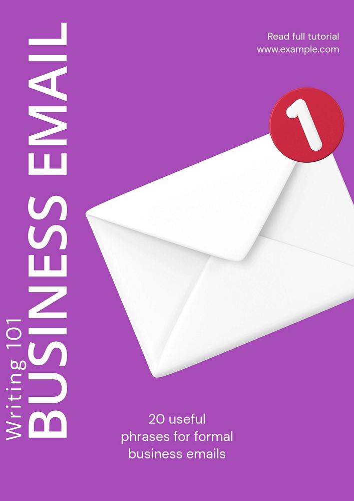 Business email poster template, editable advertisement