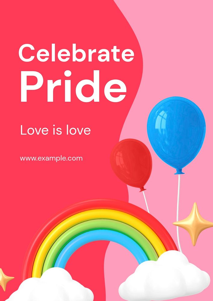 Pride month poster template, editable advertisement