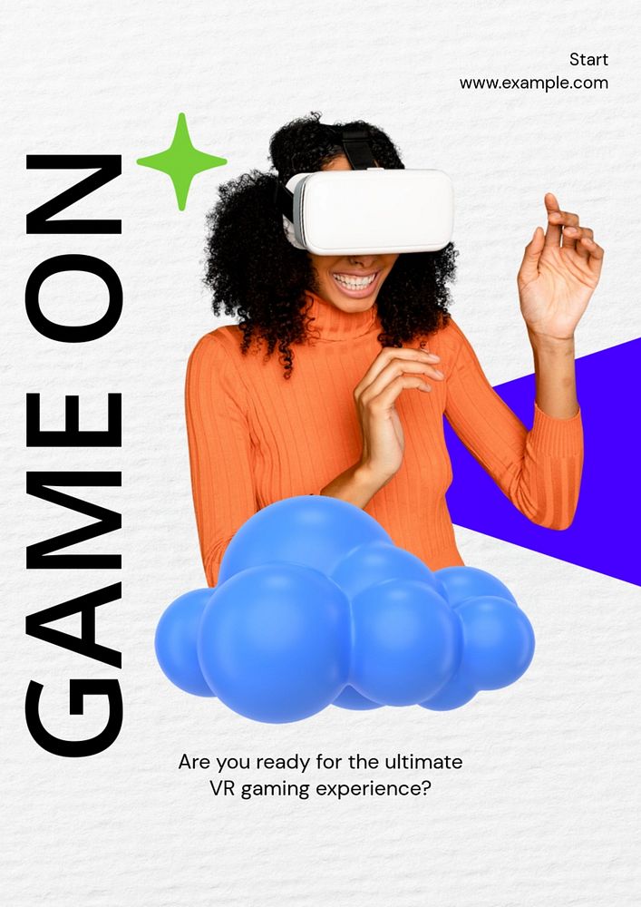 Game on poster template, editable advertisement