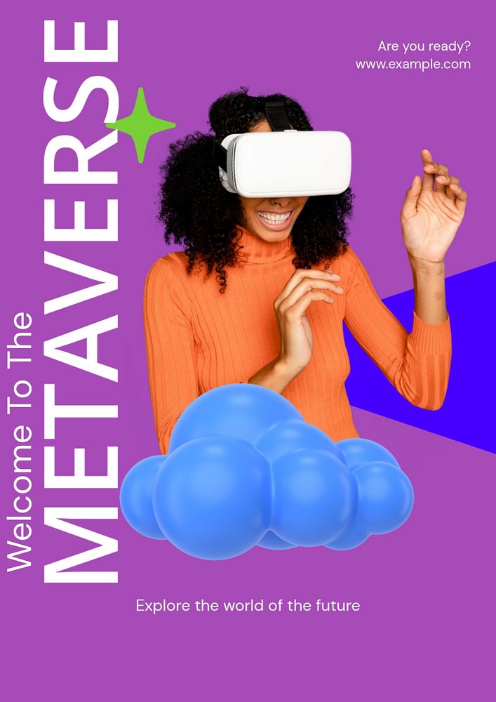 Metaverse poster template, editable advertisement