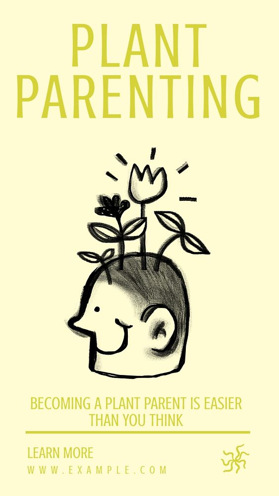 Plant parenting Instagram story template, customizable social media design 