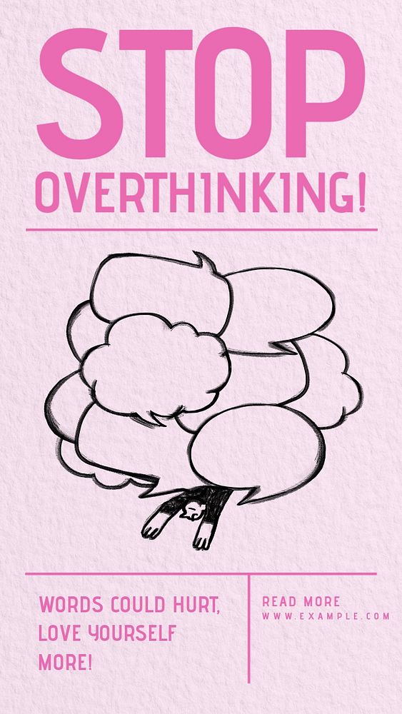 Stop overthinking Instagram story template, customizable social media design 