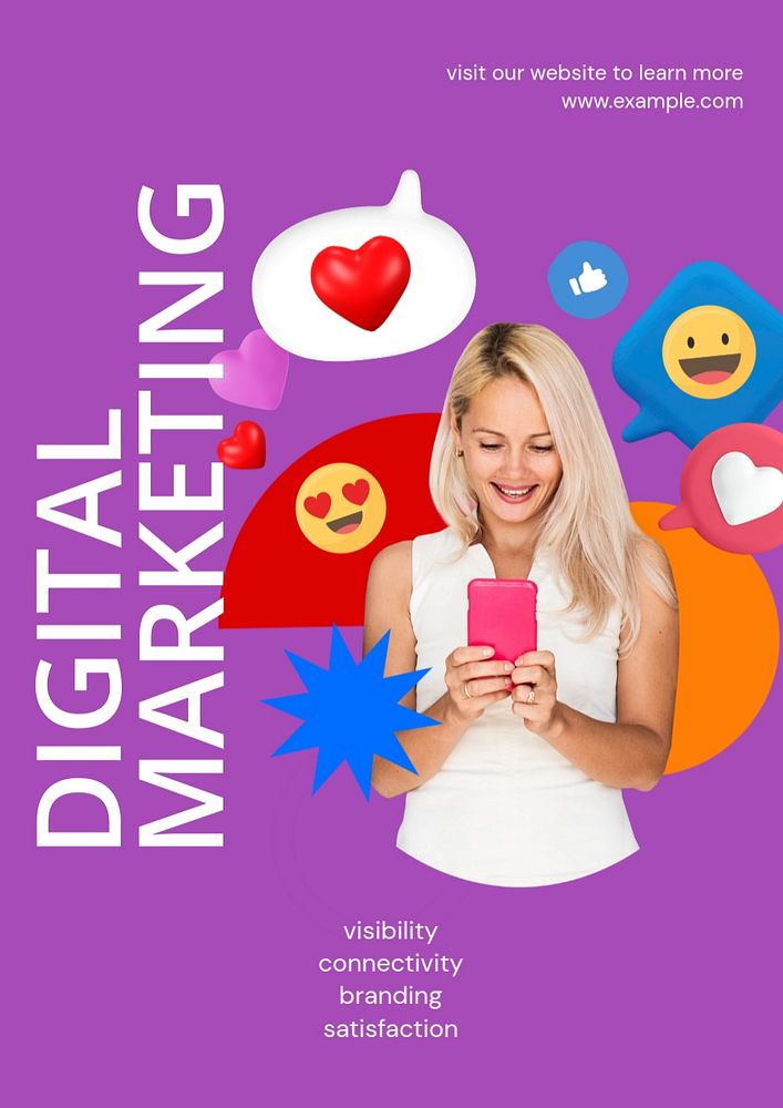 Digital marketing poster template, editable advertisement