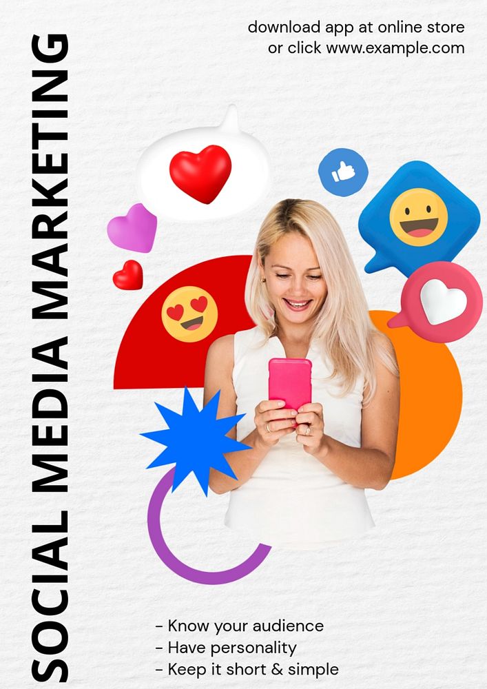 Dating app poster template, editable advertisement