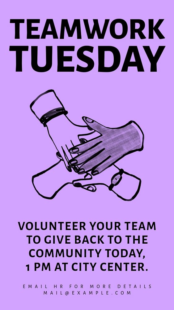 Team Volunteering day Instagram story template, customizable social media design 